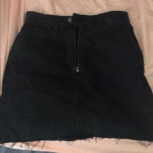 Black denim skirt